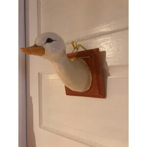 Vintage Ceramic Studio Ceramic Duck Head Hanger white-brown